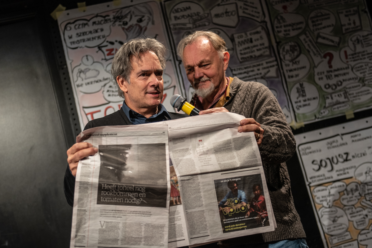 From the left: Henk Havens and Bert Luppes during the 'Change - now!' conference, Teatr Ochoty, Warsaw, 8 October 2019, photo: Marta Ankiersztejn